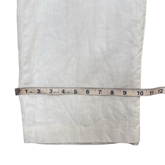 Carole Little White Linen Embroidered Pantsuit 90’s Wide Leg Tailored Fit Sz 6 - Picture 14 of 15